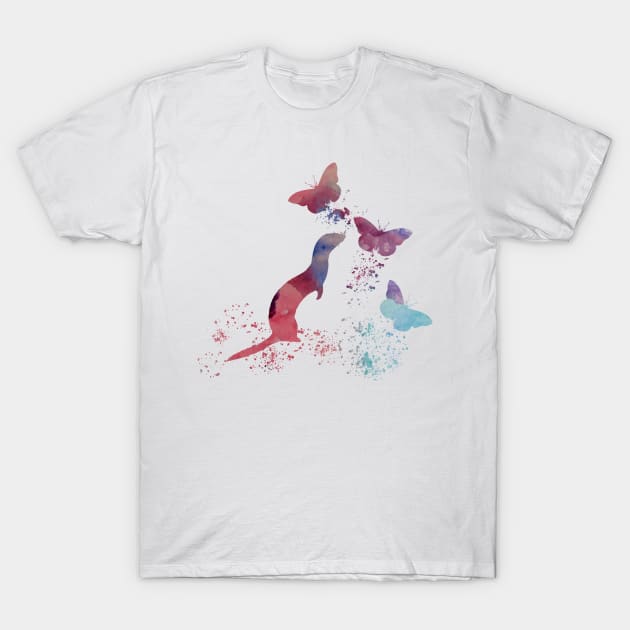 Ferret and butterflies T-Shirt by BittenByErmines